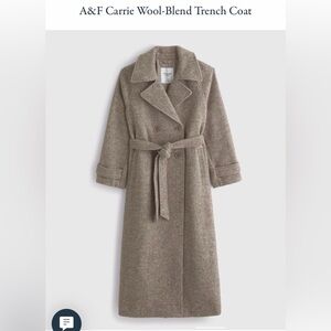 Abercrombie & Fitch Taupe Wool-Blend Trench Coat